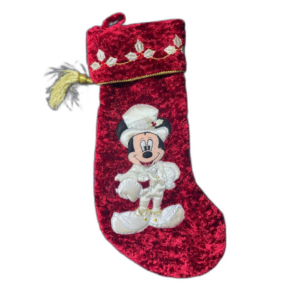 Vintage Disney Mickey Mouse Christmas Stocking 20 Inch Like New
